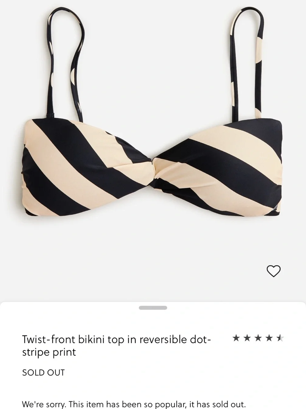 J. Crew Black and Beige Twist-Front Bikini Set (top and bottom)